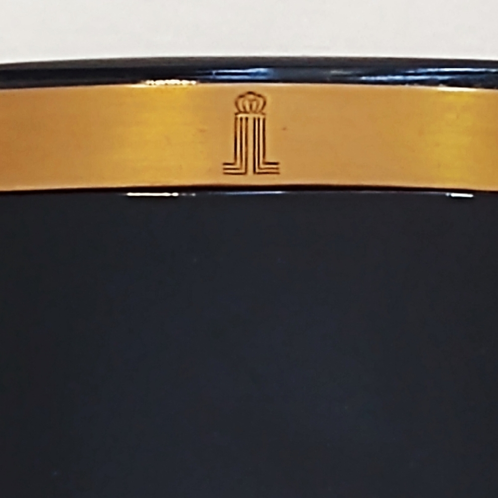Rare Vintage Lentheric France Black Art Deco Enamel Compact - Picture 2 of 6